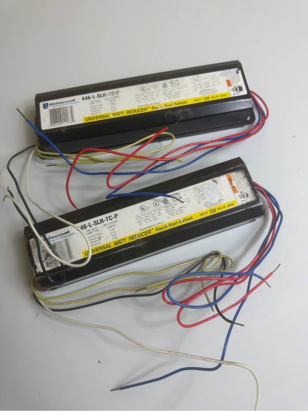 Lot of 2 Universal Magnetek 446-L-SLH-TC-P T12 Rapid Start Fluorescent Ballasts